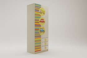 Шкаф 2-х створчатый с ящиками Клаксон (Бежевый/корпус Клен) в Нюрбе - nyurba.katalogmebeli.com | фото