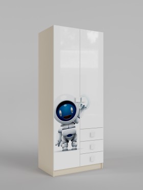 Шкаф 2-х створчатый с ящиками Санни (Белый/корпус Клен) в Нюрбе - nyurba.katalogmebeli.com | фото