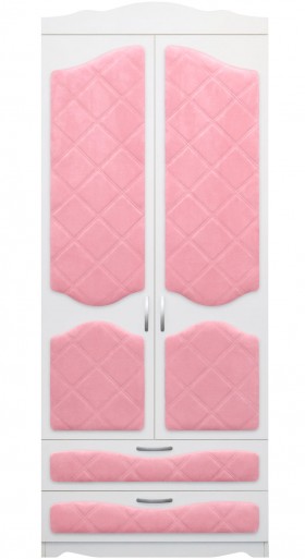 Шкаф 2-х створчатый с ящиками серии Иллюзия 36 Светло-розовый в Нюрбе - nyurba.katalogmebeli.com | фото