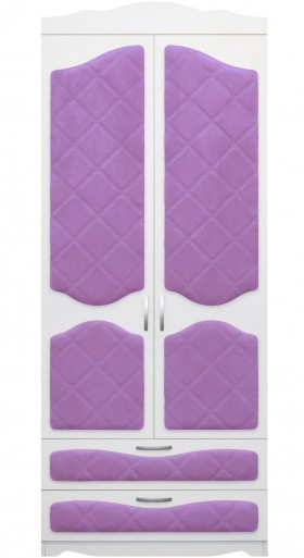 Шкаф 2-х створчатый с ящиками серии Иллюзия 67 Светло-фиолетовый в Нюрбе - nyurba.katalogmebeli.com | фото