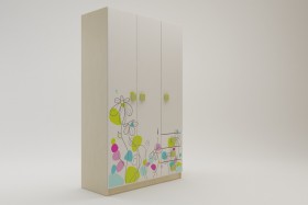 Шкаф 3-х створчатый с ящиками Флёр (Белый/корпус Клен) в Нюрбе - nyurba.katalogmebeli.com | фото