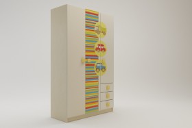 Шкаф 3-х створчатый с ящиками Клаксон (Бежевый/корпус Клен) в Нюрбе - nyurba.katalogmebeli.com | фото