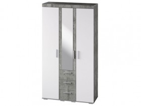 Шкаф 3-х створчатый ШК-30 МС Инстайл (бетон/белый) в Нюрбе - nyurba.katalogmebeli.com | фото