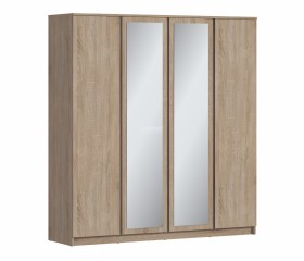 Веста СБ-3082 Шкаф 4х дверный с зеркалами Дуб Сонома в Нюрбе - nyurba.katalogmebeli.com | фото