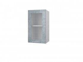Шкаф 40 с витриной Лофт (Камень Оленна/Белый) в Нюрбе - nyurba.katalogmebeli.com | фото