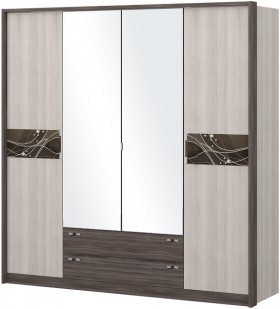 Шкаф четырехстворчатый с зеркалом Шк69.1 Николь в Нюрбе - nyurba.katalogmebeli.com | фото