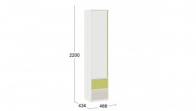 Шкаф для белья комбинированный «Сканди» Дуб Гарден/Белый/Зеленый в Нюрбе - nyurba.katalogmebeli.com | фото 4