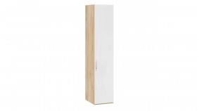 Шкаф для белья с 1 глухой дверью «Эмбер» Яблоня Беллуно/Белый глянец в Нюрбе - nyurba.katalogmebeli.com | фото