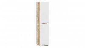 Шкаф для белья с 1-ой дверью «Фьюжн» Дуб Делано/Белый глянец в Нюрбе - nyurba.katalogmebeli.com | фото