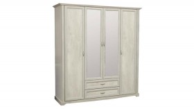 Шкаф для одежды "Сохо" (бетон пайн белый/2 ящика/зеркало) в Нюрбе - nyurba.katalogmebeli.com | фото