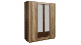 Шкаф для одежды "Фантазия" (дуб каньон/белый/кальяри/4 двери) в Нюрбе - nyurba.katalogmebeli.com | фото