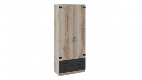 Шкаф для одежды комбинированный «Окланд» (Фон Черный/Дуб Делано) в Нюрбе - nyurba.katalogmebeli.com | фото