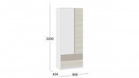 Шкаф для одежды комбинированный «Сканди» Дуб Гарден/Белый/Глиняный серый в Нюрбе - nyurba.katalogmebeli.com | фото 4