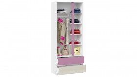 Шкаф для одежды комбинированный «Сканди» Дуб Гарден/Белый/Лиловый в Нюрбе - nyurba.katalogmebeli.com | фото 4