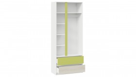 Шкаф для одежды комбинированный «Сканди» Дуб Гарден/Белый/Зеленый в Нюрбе - nyurba.katalogmebeli.com | фото 2