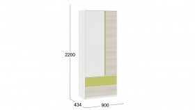 Шкаф для одежды комбинированный «Сканди» Дуб Гарден/Белый/Зеленый в Нюрбе - nyurba.katalogmebeli.com | фото 5