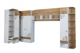 Шкаф для одежды «Оксфорд» (Ривьера/Белый с рисунком) в Нюрбе - nyurba.katalogmebeli.com | фото 4