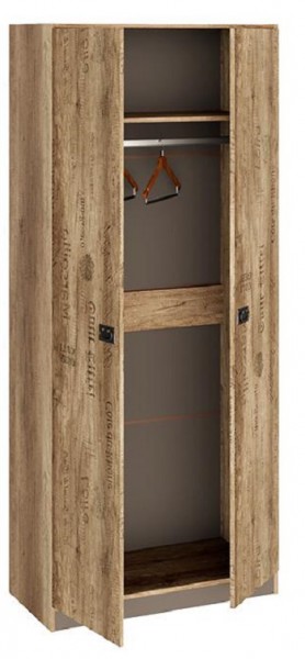 Шкаф для одежды «Пилигрим» (Дуб Каньон светлый, Фон серый) в Нюрбе - nyurba.katalogmebeli.com | фото 2