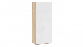 Шкаф для одежды с 2 глухими дверями «Эмбер» Яблоня Беллуно/Белый глянец в Нюрбе - nyurba.katalogmebeli.com | фото