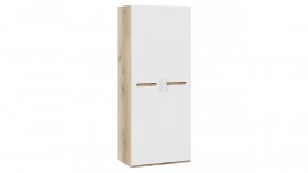 Шкаф для одежды с 2-мя дверями «Фьюжн» Дуб Делано/Белый глянец в Нюрбе - nyurba.katalogmebeli.com | фото
