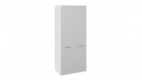 Шкаф для одежды с 2 зеркальными дверями «Глосс» (Белый глянец) в Нюрбе - nyurba.katalogmebeli.com | фото