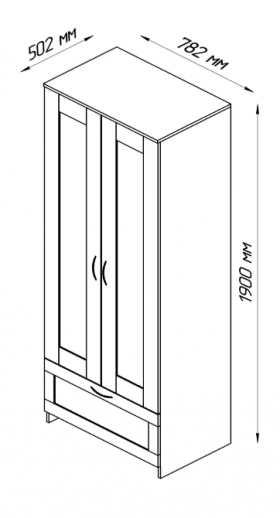 Шкаф двухдверный Сириус с 1 ящиком белый в Нюрбе - nyurba.katalogmebeli.com | фото 2