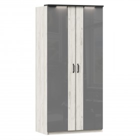 Техно ЛД 678.130.000.007 Шкаф 2-хстворчатый с комбинированными дверями (Дуб Крафт белый/Серый шифер) в Нюрбе - nyurba.katalogmebeli.com | фото