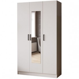 Шкаф комбинированный Ларс (1,2) с зеркалом белый в Нюрбе - nyurba.katalogmebeli.com | фото