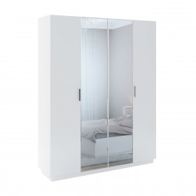 Шкаф с зер. 4 двери М22 Спальня Тиффани (белый текстурный) в Нюрбе - nyurba.katalogmebeli.com | фото
