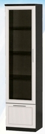 Шкаф средний с ящиком и стеклодверью ДЛЯ ГОСТИНОЙ ШСЯС-450 Венге/Дуб выбеленный в Нюрбе - nyurba.katalogmebeli.com | фото
