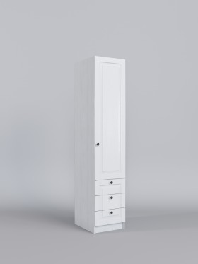 Шкаф угловой (секция с ящиками) Классика (Белый/корпус Выбеленное дерево) в Нюрбе - nyurba.katalogmebeli.com | фото