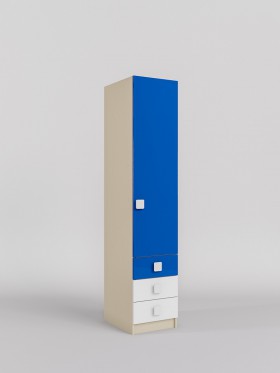 Шкаф угловой (секция с ящиками) Скай люкс (Синий/Белый/корпус Клен) в Нюрбе - nyurba.katalogmebeli.com | фото