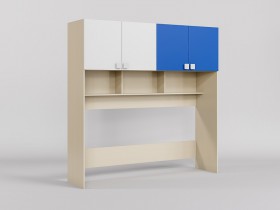 Система хранения над кроватью Скай (Синий/Белый/корпус Клен) в Нюрбе - nyurba.katalogmebeli.com | фото