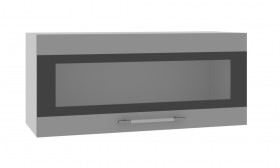 Скала ПГСФ 800 Шкаф верхний горизонтальный со стеклом с фотопечатью (Гранит Маус/корпус Серый) в Нюрбе - nyurba.katalogmebeli.com | фото