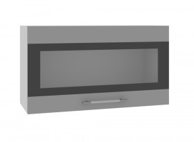 Скала ВПГСФ 800 Шкаф верхний горизонтальный со стеклом с фотопечатью высокий (Гранит Маус/корпус Серый) в Нюрбе - nyurba.katalogmebeli.com | фото
