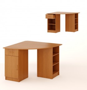 Угловой компьютерный стол 2 (Бук темный) в Нюрбе - nyurba.katalogmebeli.com | фото