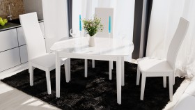 Стол обеденный «Портофино» (Белый глянец/Стекло белое) в Нюрбе - nyurba.katalogmebeli.com | фото 2
