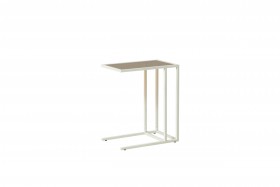 Стол приставной Скандик 42.24 (со стеклом) (металл: белый) в Нюрбе - nyurba.katalogmebeli.com | фото