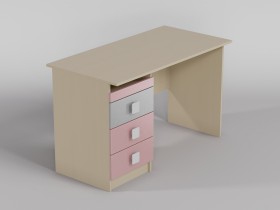 Стол (прямая столешница) Грэйси (Розовый/Серый/корпус Клен) в Нюрбе - nyurba.katalogmebeli.com | фото