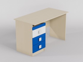 Стол (прямая столешница) Скай люкс (Синий/Белый/корпус Клен) в Нюрбе - nyurba.katalogmebeli.com | фото