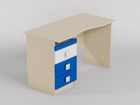 Стол (столешница с выемкой) Скай люкс (Синий/Белый/корпус Клен) в Нюрбе - nyurba.katalogmebeli.com | фото