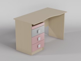 Стол (столешница с выемкой) Грэйси (Розовый/Серый/корпус Клен) в Нюрбе - nyurba.katalogmebeli.com | фото