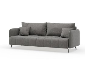 Валериан диван трёхместный прямой Стальной, ткань RICO FLEX 9292 в Нюрбе - nyurba.katalogmebeli.com | фото